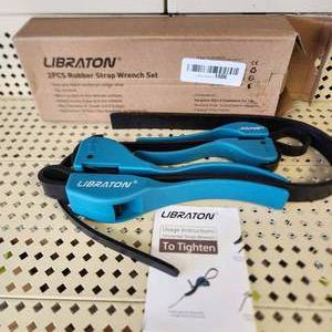 lot 61 image: New Libraton 2 Piece Rubber Strap Wrench Set