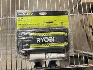 lot 29 image: RYOBI 40V Lithium-Ion 4.0 Ah Battery ($149 Retail) SKU OP4040A1