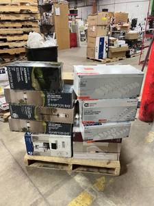 lot 38 image: HUGE LOT of Lighting, Ceiling Fans, Recessed Lights Misc Hampton Bay, Hunter, Progress Lighting - For Parts - Sells GREAT on eBay