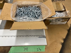 lot 79 image: 50LBS 2-12 HEX HEAD LAG SCREWS ZINC