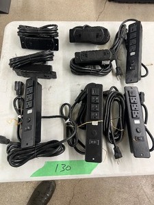 lot 130 image: 8 ELECTRICAL OUTLETS FOR CABINETS 4) 3 PLUGIN, 1 USB  4) 2 PLUGIN