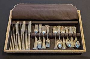 lot 7 image: Reed and Barton Tapestry Sterling Silver Flatware Set