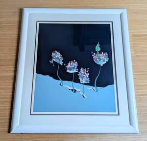 lot 19 image: Framed Michel Jakubowicz Deep Blue Funk Lithograph