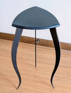 lot 41 image: Green Painted Wood Triangle Accent Table