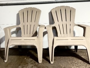 lot 117A image: Two Tan Real Comfort Adirondack Chairs