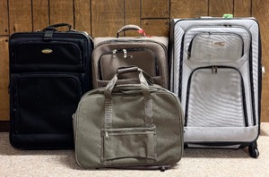 lot 108A image: Mixed Luggage Bags  Three Roller Suitcases and a Carry Bag