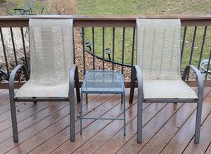 lot 64 image: Pair of Patio Chairs and Side Table