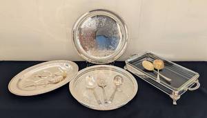 lot 76 image: Silver Plated Servingware and Utensils