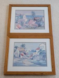 lot 114A image: Pair of Framed Scenic Watercolor Prints