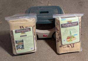 lot 163 image: Two Raised Garden Bags and Rolling Garden Seat