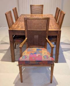 lot 5 image: Vintage Lane Cane Back Dining Chairs and Table