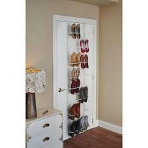 lot 9 image: Lot of ClosetMaid 77.5 in. H 16-Pair White Steel Hanging Shoe Organizer  Customer Returns See Pictures