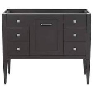 lot 35 image: Hensley 42 in. W x 22 in. D x 34 in. H Bath Vanity Cabinet without Top in Shale Gray by MOEN Customer Returns See Pictures