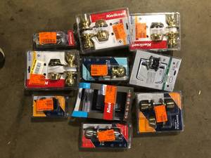 lot 42 image: Lot of Assorted Handles and Locks   Various Sizes and Conditions  Customer Returns See Pictures