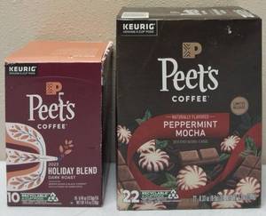 Peets Coffee  (1) Holiday Blend - 10 K-Cups (1) Peppermint Mocha - 22 K-Cups