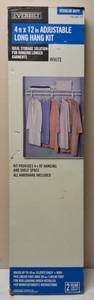 Everbilt  4 ft x 12 in - Adjustable Shelf & Clothes Hanging Kit - White