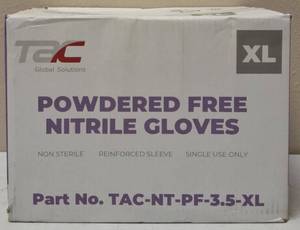 GLOBAL SOLUTIONS TAC BRAND- Powder Free Nitrile Gloves (10 Boxes)  Size XL - NEW