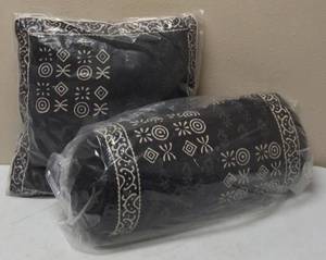 India Arts Decorative Dabu Print Pillows (1) Square Pillow (1) Bolster Cushion - NEW