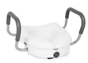 lot 484 image: LOT OF 3 Equate FG31F044T Locking Raised Toilet Seat with Adjustable Handles, White