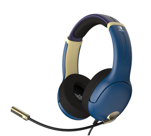 lot 630 image: PDP Gaming AIRLITE Wired Stereo Headset with Noise-Cancelling Mic for Nintendo SwitchSwitch LiteSwitch OLED (Legend of Zelda Hyrule Blue)