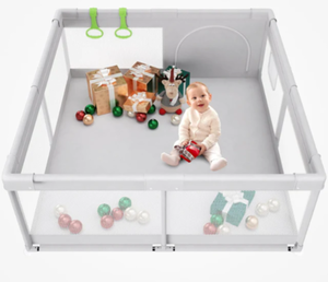 lot 633 image: Flying Fish Playpen, Gray, 47x47