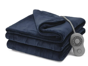lot 645 image: Sunbeam Full Blanket Poseidon Microplush, 12 Heat Settings, 12-Hour Auto Shut-Off, Electric Heated Blanket with Controller, 84 x 72