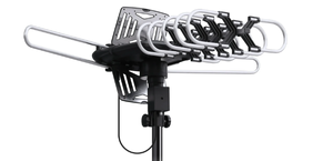 lot 649 image: LOT OF 2 onn. Outdoor TV Antenna with Pole, up to 85-Mile Reception Range, Ultra-HDFull HDHD Ready