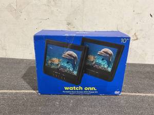 lot 147 image: 2PCS Onn. 10 Dual Screen DVD Player with Digital Panel