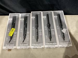 lot 418 image: LOT OF 5 Conair Flat & Curling Irons