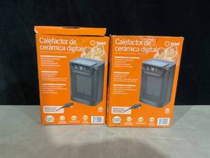 lot 382 image: LOT OF 2 Soleil Digital Ceramic Heater 1500W,Space Heaters for Inside,Portable Electric Heater for Home
