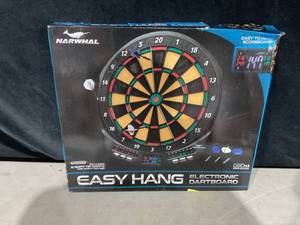 lot 394 image: Narwhal Revolution Electronic Dartboard with 30 Games, Cricket Scoring and 6 Plastic Tip Darts