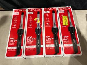 lot 403 image: LOT OF 4 Revlon Ceramic Barrels Curling Irons