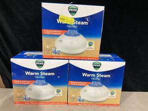 lot 410 image: LOT OF 3 Vicks Warm Steam Vaporizer, V150SGNJUV