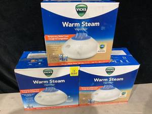 lot 412 image: LOT OF 3 Vicks Warm Steam Vaporizer, V150SGNJUV