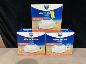 lot 414 image: LOT OF 3 Vicks Warm Steam Vaporizer, V150SGNJUV