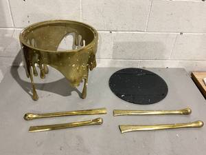 lot 518 image: Deco 79 Aluminum Metal Side End Accent Table Drip End Table with Melting Design and Shaded Glass Top