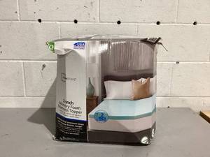 lot 525 image: Quen Size Mainstays 2 Memory Foam Mattress Topper