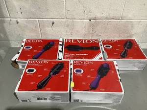 lot 535 image: LOT OF 5 Revlon One-Step Ceramic Hair Dryer & Volumizer Hot Air Brush