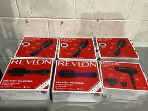 lot 539 image: LOT OF REVLON One-Step Volumizer Hair Dryer and Styler and Oil Infused Hair Dryer