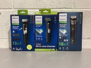 lot 555 image: LOT OF 3 Philips Norelco Trimmers Kit