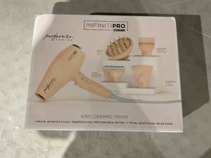 lot 427 image: INFINITIPRO by CONAIR Performa Series Hair Dryer with Diffuser Plus 3 Other Attachments, 1875W Blow Dryer