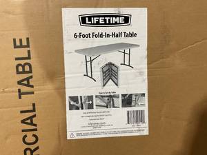 lot 429 image: Lifetime 6 Rectangle Fold-in-Half Table, Commercial Grade, (25011)