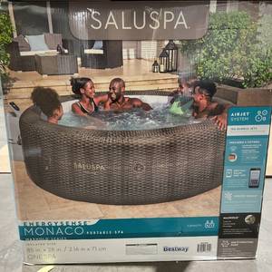 lot 6 image: Bestway SaluSpa St. Moritz AirJet Spa w Cover, Brown w Pump