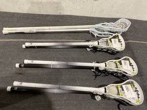 lot 165 image: LOT OF 3 Athletic Works Mini Lacrosse Sticks and Ball Set for Kids, and 2 String King Lacrosse Sticks