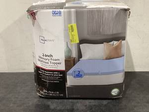lot 726 image: Mainstays 2 Memory Foam Mattress Topper, Full