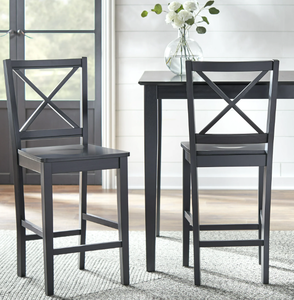 lot 728 image: TMS Virginia Cross-Back 30 Bar Stool, Set of 2