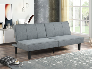 lot 730 image: Mainstays 66 Studio Futon, Gray Linen Upholstery