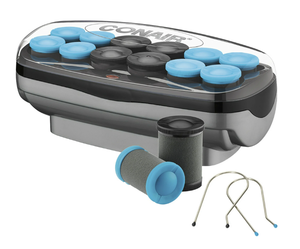 lot 732 image: Conair Professional Jumbo and Super-Jumbo Ceramic Hot Hair Rollers, 12 Piece Set, Blue