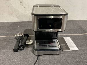lot 194 image: Chefman CraftBrew 15-Bar Espresso Machine w Steam Wand and Touch Controls  Stainless Steel