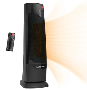 lot 114 image: Lasko 22 1500W Oscillating Ceramic Tower Space Heater with Remote, CT22835